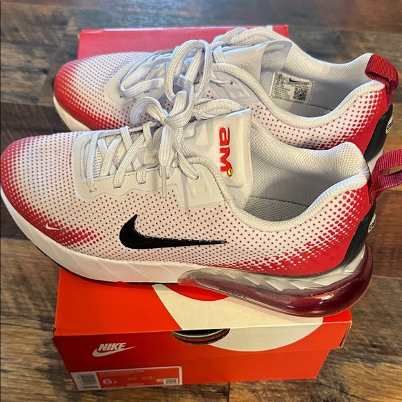 Nike Shoes - Nike White, Red & Black Air Max Running Sneakers
